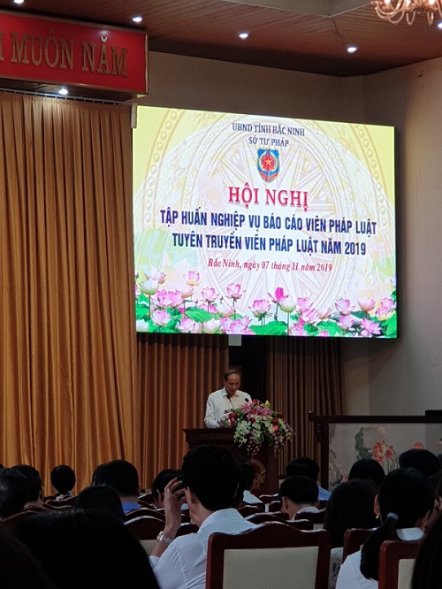 Bắc Ninh tổ chức tập huấn nghiệp vụ báo cáo viên pháp luật, tuyên truyền viên pháp luật hưởng ứng Ngày Pháp luật năm 2019