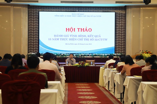 Bộ Tư pháp tổ chức Hội thảo Tổng kết 15 năm thực hiện Chỉ thị số 32 CT/TW tại tỉnh Quảng Bình