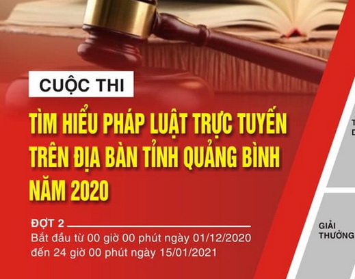 Quảng Bình: Tổ chức Cuộc thi “Tìm hiểu pháp luật trực tuyến” đợt 2
