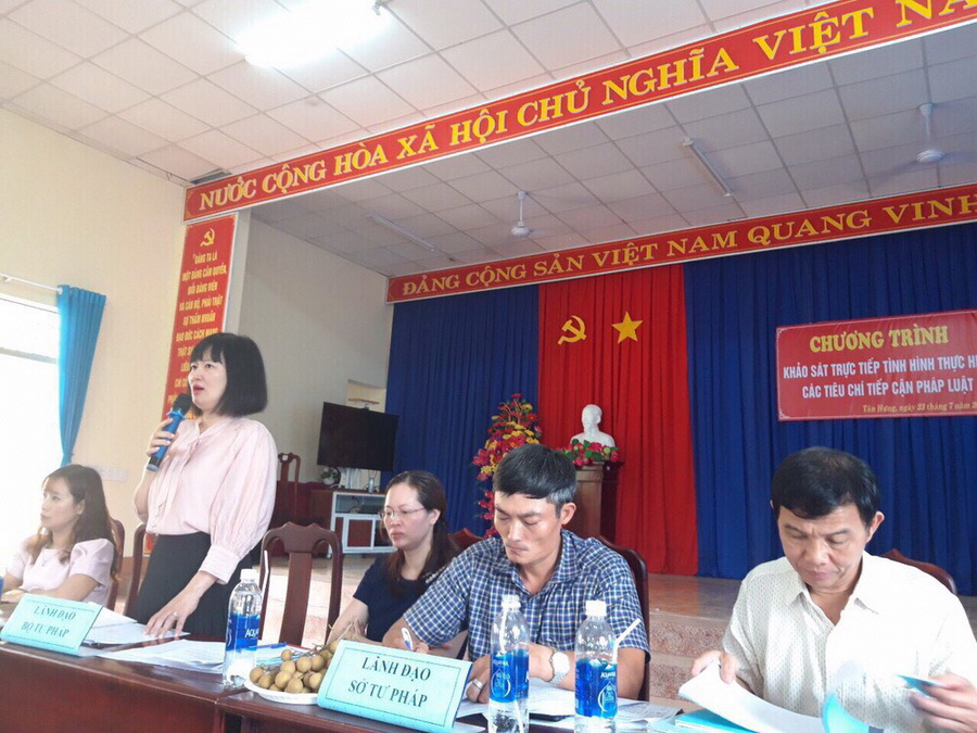 Khảo sát công tác xây dựng xã, phường, thị trấn đạt chuẩn tiếp cận pháp luật tại tỉnh Bình Phước
