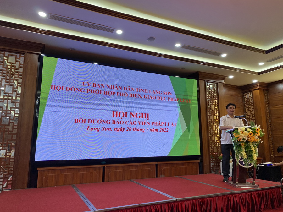 Hội đồng phối hợp PBGDPL tỉnh Lạng Sơn tổ chức Hội nghị bồi dưỡng Báo cáo viên pháp luật cấp tỉnh