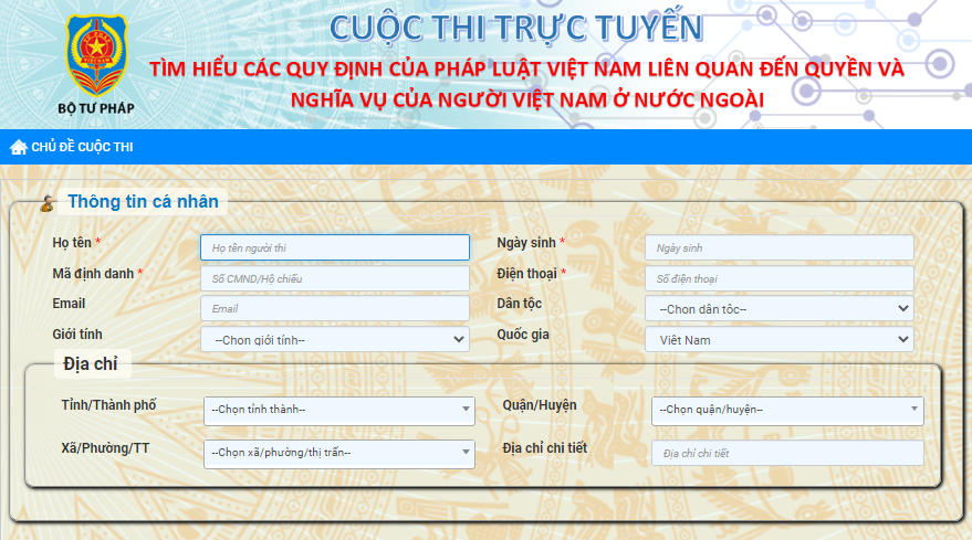 Hưởng ứng Cuộc thi trực tuyến “Tìm hiểu các quy định của pháp luật liên quan đến quyền và nghĩa vụ của người Việt Nam  ở nước ngoài” trên địa bàn tỉnh Ninh Bình
