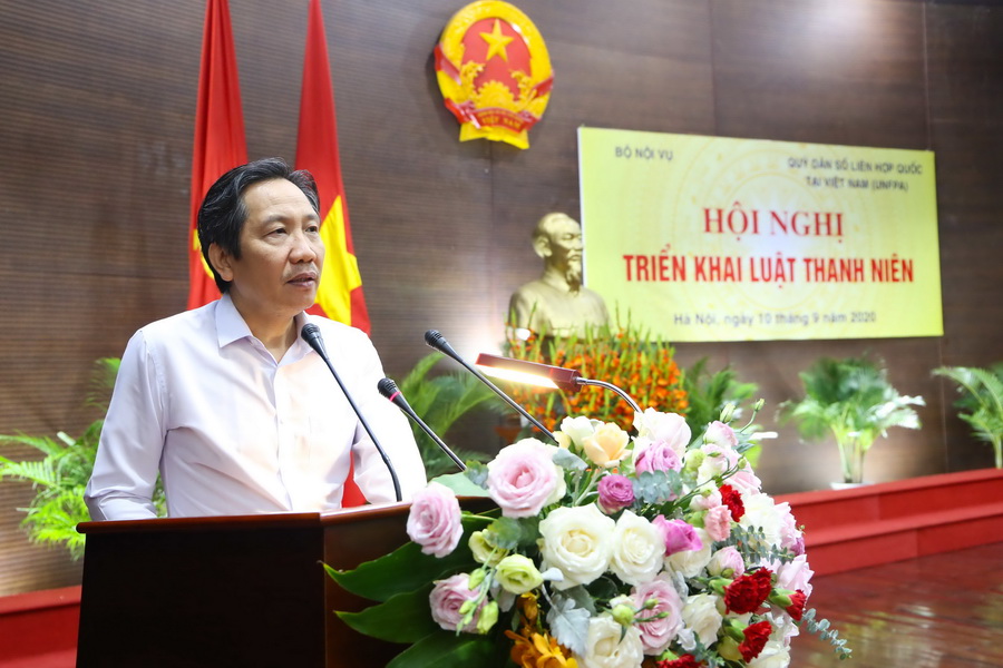 Thứ trưởng Bộ Nội vụ Trần Anh Tuấn phát biểu khai mạc Hội nghị